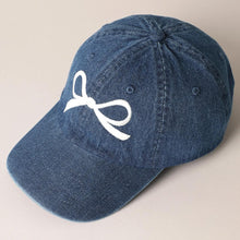 Load image into Gallery viewer, Bow Embroidered Denim Cap