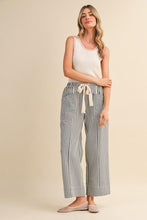 Load image into Gallery viewer, Navy Striped Daisy Drawstring Pants
