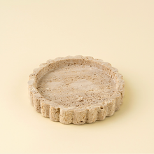 Load image into Gallery viewer, Small Travertine Scalloped Plate
