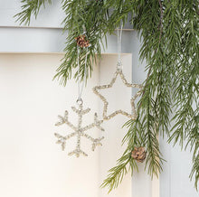 Load image into Gallery viewer, Silver Beaded Ornaments
