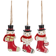 Load image into Gallery viewer, Vintage Snowman Stocking Ornaments