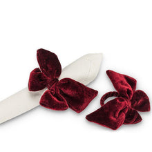 Load image into Gallery viewer, Burgundy Velvet Bow Napkin Ring