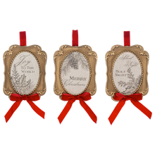 Load image into Gallery viewer, Vintage Holiday Sentiment Ornaments