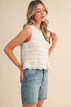 Load image into Gallery viewer, White Shirred Ruffled Detail Top