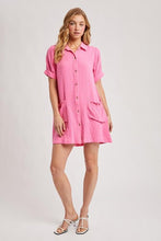 Load image into Gallery viewer, Pink Mia Ruffled Pocket Mini Dress