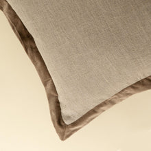 Load image into Gallery viewer, Chocolate Linen Edge Pillow