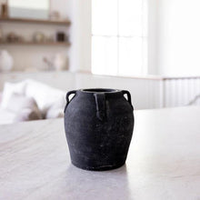 Load image into Gallery viewer, Noir Black Wash Vase with Handles