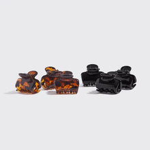 Load image into Gallery viewer, Black/Tortoise Mini Puffy Clips
