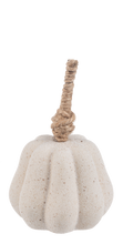 Load image into Gallery viewer, Cream Ceramic Pumpkin with Jute Stem