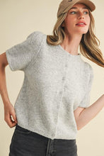 Load image into Gallery viewer, Heather Grey Short Sleeve Cardigan