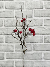 Load image into Gallery viewer, 15" Shiny Red Berry Branch