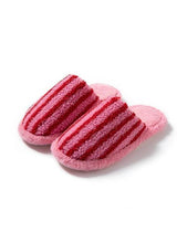 Load image into Gallery viewer, Rose Striped Colour Plush Slippers