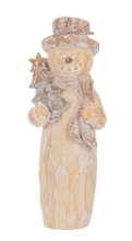 Load image into Gallery viewer, Carved Woodland Snowman Figurines