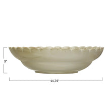Load image into Gallery viewer, Round Scalloped Stoneware Bowl