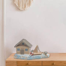 Load image into Gallery viewer, Wooden House &amp; Sailboat