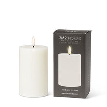 Load image into Gallery viewer, Sand Med-Lrg Luxlite Pillar Candle