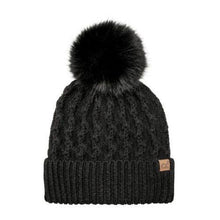 Load image into Gallery viewer, Tiny Flower Knit Fur Pom Beanie