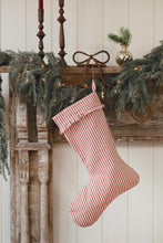 Load image into Gallery viewer, Red Ticking Stripe Stocking