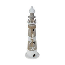 Load image into Gallery viewer, Wooden Lighthouse Whitewash