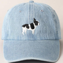 Load image into Gallery viewer, French Bulldog Embroidered Denim Cap