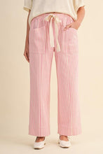 Load image into Gallery viewer, Pink Stripe Daisy Drawstring Pants