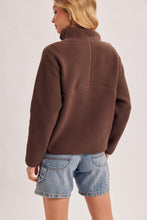 Load image into Gallery viewer, Espresso Sherpa Fleece Half-Zip Pullover