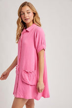 Load image into Gallery viewer, Pink Mia Ruffled Pocket Mini Dress