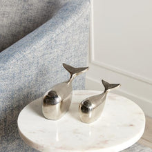 Load image into Gallery viewer, Silver Whale Figurines