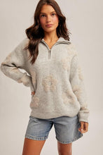 Load image into Gallery viewer, Grey Mia Half Zip-Up Sweater