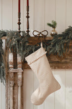 Load image into Gallery viewer, Beige Ticking Stripe Stocking