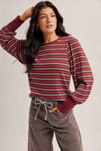 Load image into Gallery viewer, Burgundy Lennon Stripe Shirt