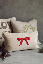 Load image into Gallery viewer, Red Velvet Bow Pillow