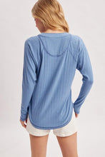 Load image into Gallery viewer, Denim Sarah Jersey Knit Henley Top