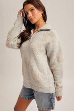 Load image into Gallery viewer, Grey Mia Half Zip-Up Sweater