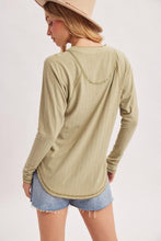 Load image into Gallery viewer, Olive Sarah Jersey Knit Henley Top
