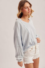 Load image into Gallery viewer, Dusty Blue Penelope Waffle Oversized Terry Top