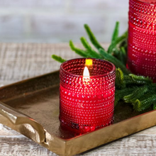 Load image into Gallery viewer, Red LED Beaded Glass Candle