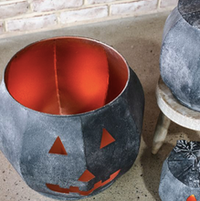 Load image into Gallery viewer, Charcoal Tin Pumpkin Jack-O-Lanterns