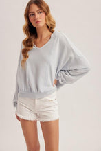 Load image into Gallery viewer, Dusty Blue Penelope Waffle Oversized Terry Top