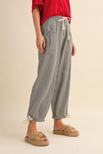 Load image into Gallery viewer, Black Stripe Parachute Pants