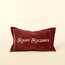 Load image into Gallery viewer, Red Happy Holidays Pillow