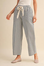 Load image into Gallery viewer, Navy Striped Daisy Drawstring Pants