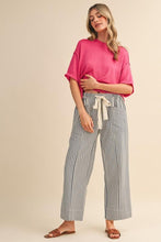 Load image into Gallery viewer, Navy Striped Daisy Drawstring Pants