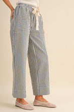 Load image into Gallery viewer, Navy Striped Daisy Drawstring Pants