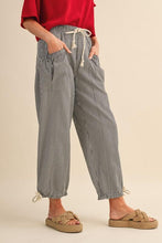 Load image into Gallery viewer, Black Stripe Parachute Pants