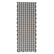 Load image into Gallery viewer, Beige &amp; Grey Gingham Scalloped Table Runner