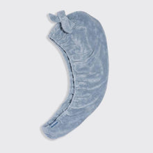 Load image into Gallery viewer, Coastal Blue Plush Microfiber Hair Towel Turban