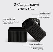 Load image into Gallery viewer, Black 2-Compartment Travel Case