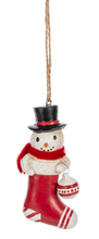 Load image into Gallery viewer, Vintage Snowman Stocking Ornaments