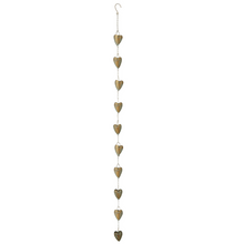 Load image into Gallery viewer, Gold Patina Heart Rain Chain